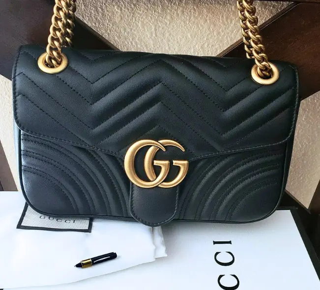 black Gucci Marmont bag