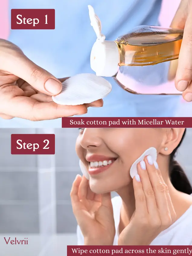 skincare routine using micellar water
